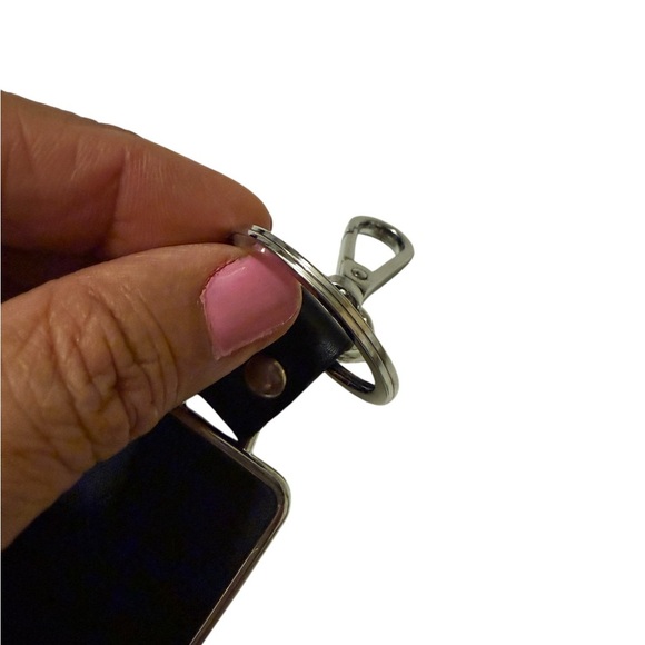 BLACK LEXUS GENUINE LEATHER KEY FOB CHAIN RING Car - Picture 4 of 7